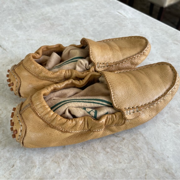 Chocolate Blu natural brown/cognac leather drivers, size 6.5 - Picture 3 of 7